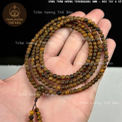 VÒNG TRẦM HƯƠNG TERENGGANU 4MM – ĐEO TAY & CỔ